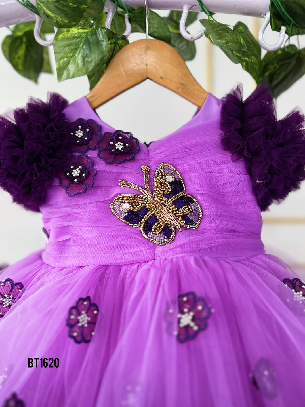 BT1620 Purple Petal Princess Dress - Bloom in Enchantment!
