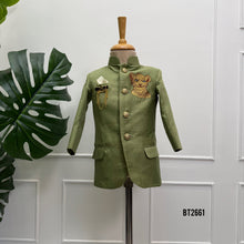 Load image into Gallery viewer, BT2661 Olive Green Lion Cub Designer Baby Boy Party Wear Blazer

