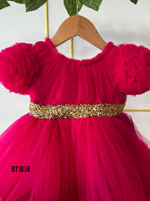 Load image into Gallery viewer, BT1636 Double Ruffle Party Wear Frock For Baby Girls
