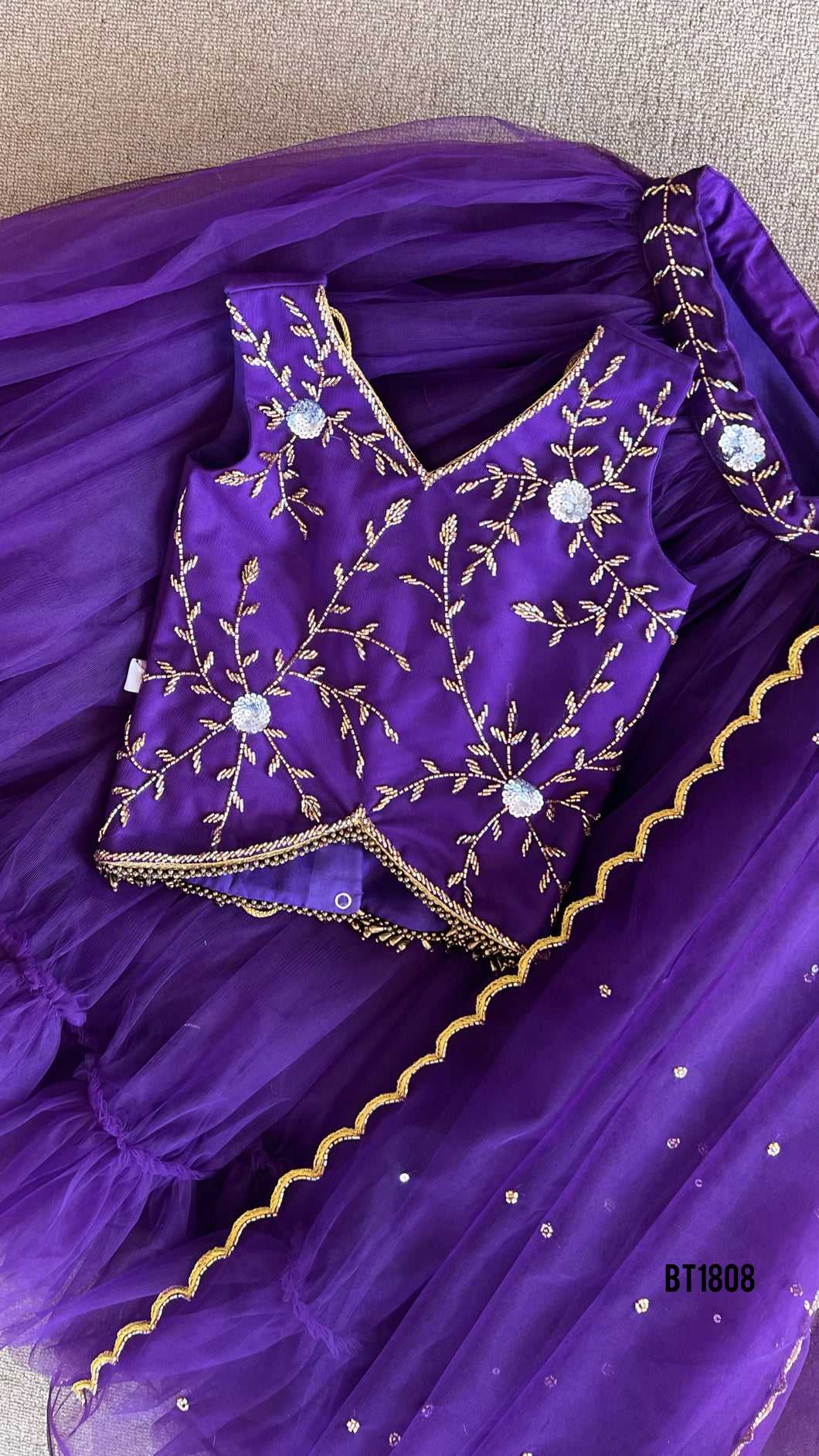 BT1808 Handwork Top Skirt For Baby Girls