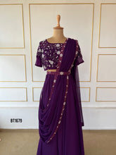 Load image into Gallery viewer, BT1679 Enchanted Amethyst: A Sparkling Purple Party Dress for Your Little Gem
