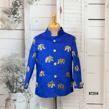 Load image into Gallery viewer, BT2514 Royal Blue Designer Baby Boy Elephant Embroidered Party Jacket
