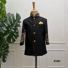 Load image into Gallery viewer, BT2664 Royal Black Designer Sherwani for Boys
