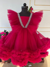 Load image into Gallery viewer, BT1593 Ruby Radiance: Your Little Gem&#39;s Perfect Party Dress
