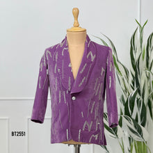 Load image into Gallery viewer, BT2551 Dusty Lavender Velvet Designer Blazer for Baby Boys

