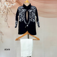 Load image into Gallery viewer, ❄️ BT2479 Frosted Elegance Baby Boy Velvet Jodhpuri Suit
