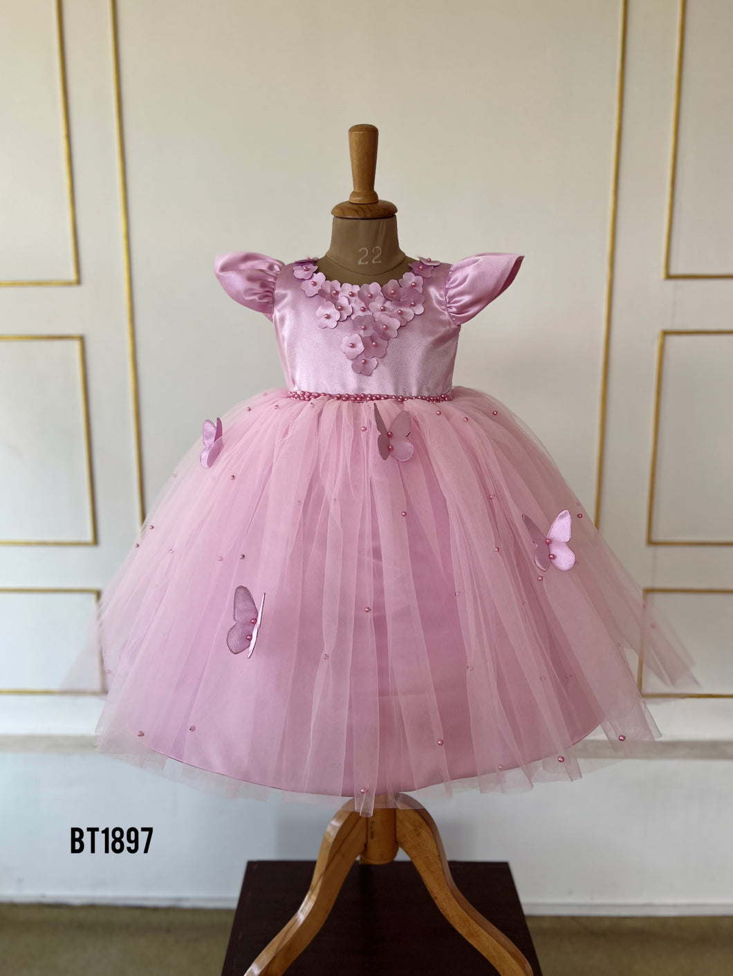 BT1897  Blossom Pink Butterfly Dress