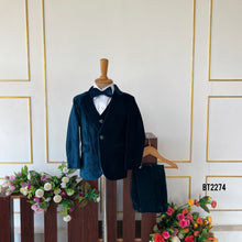 Load image into Gallery viewer, BT2274  Royal Blue Velvet Tuxedo – Dapper Look for Your Little Gentleman! 🎩💙
