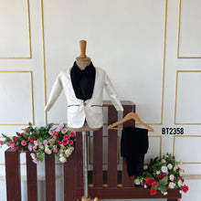 Load image into Gallery viewer, Bt2358 White &amp; Black Boys Tuxedo Suit – Birthday, Wedding &amp; Party Outfit
