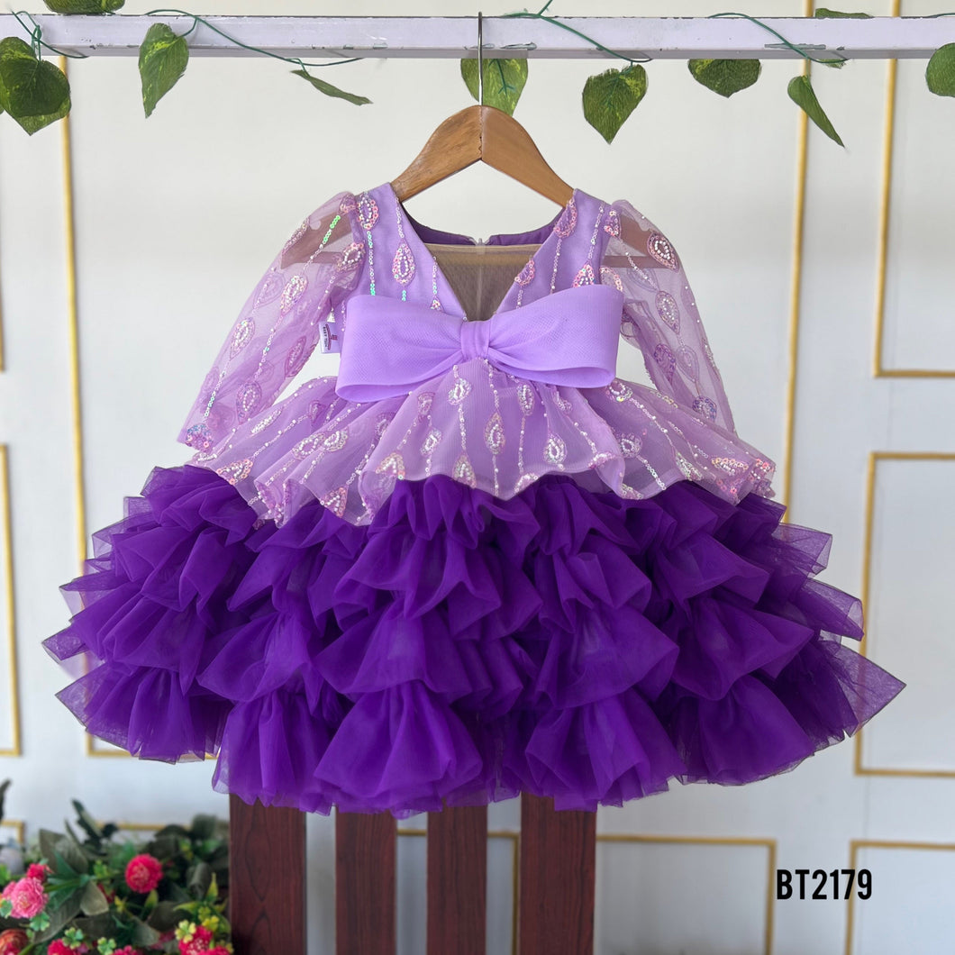 BT2179 Enchanting Lavender Bow Party Dress 💜🎀