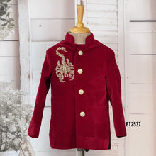 Load image into Gallery viewer, BT2537 Premium Maroon Velvet Embroidered Jhodpuri for Kids
