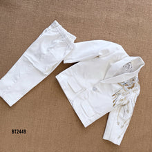 Load image into Gallery viewer, BT2449 Lion Theme Embroidered Baby Boy Blazer Set with Maroon Waistcoat 🕊️❤️
