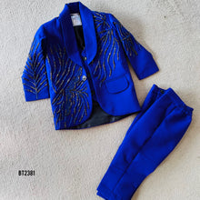 Load image into Gallery viewer, BT2381 Royal Blue Baby Boy Blazer with Hand Embroidery – Premium Party Wear Outfit
