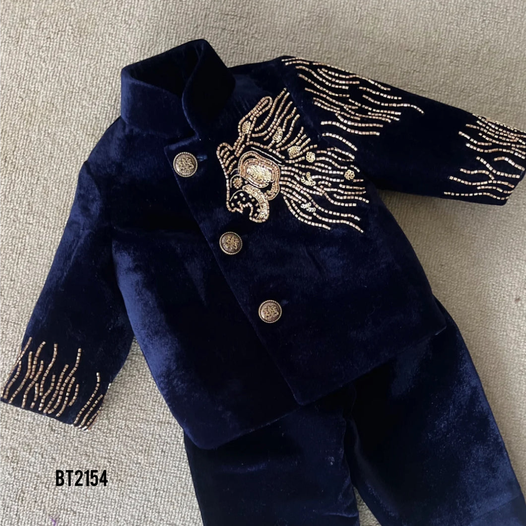BT2154 Royal Blue Majesty Party Wear Jhodpuri For Little Boys 👑✨