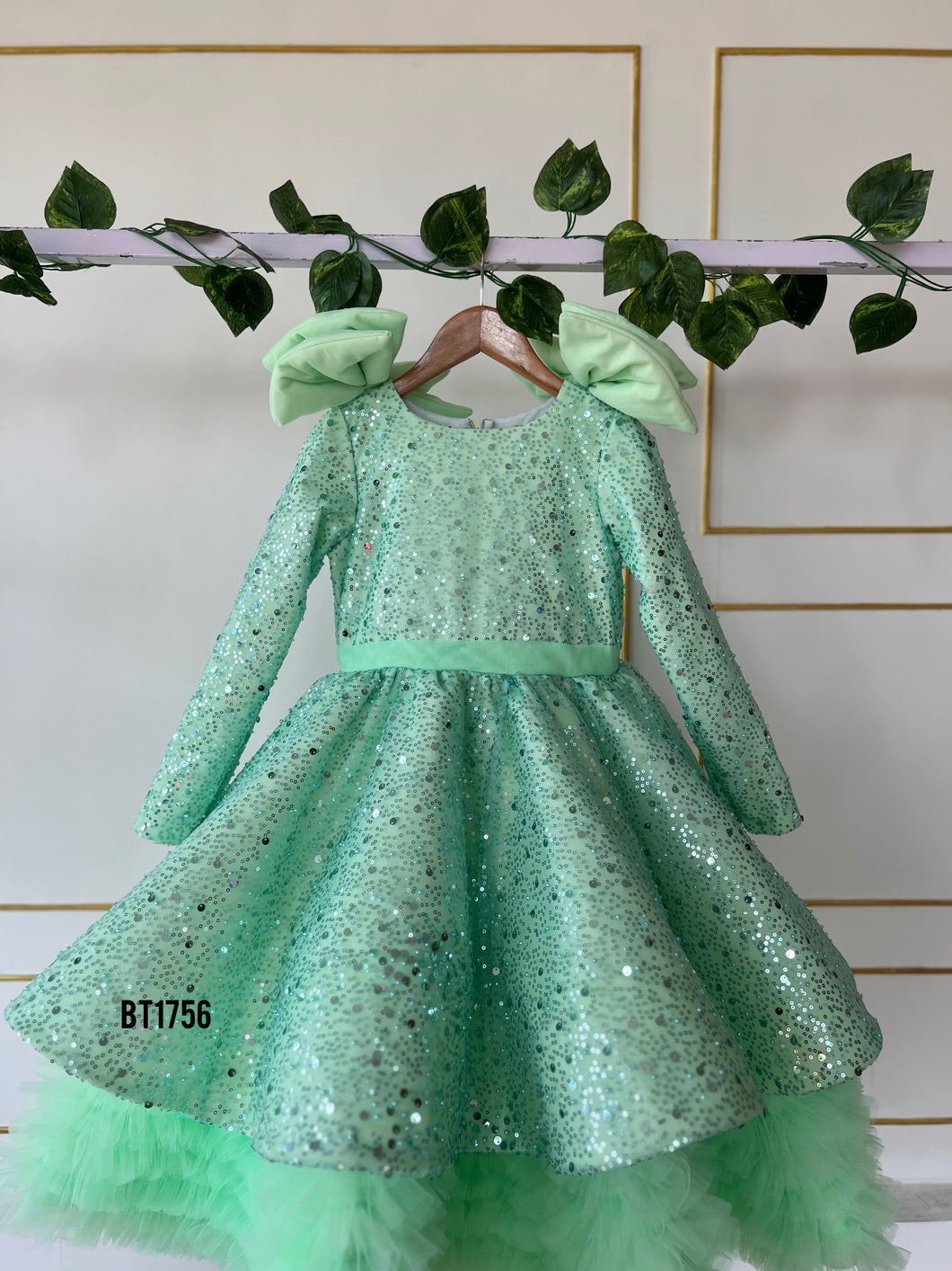 BT1756 Enchanted Sparkle Mint Sequin Party Dress