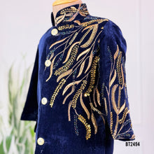Load image into Gallery viewer, 💫 BT2494 Midnight Luxe Baby Boy Velvet Jodhpuri Suit
