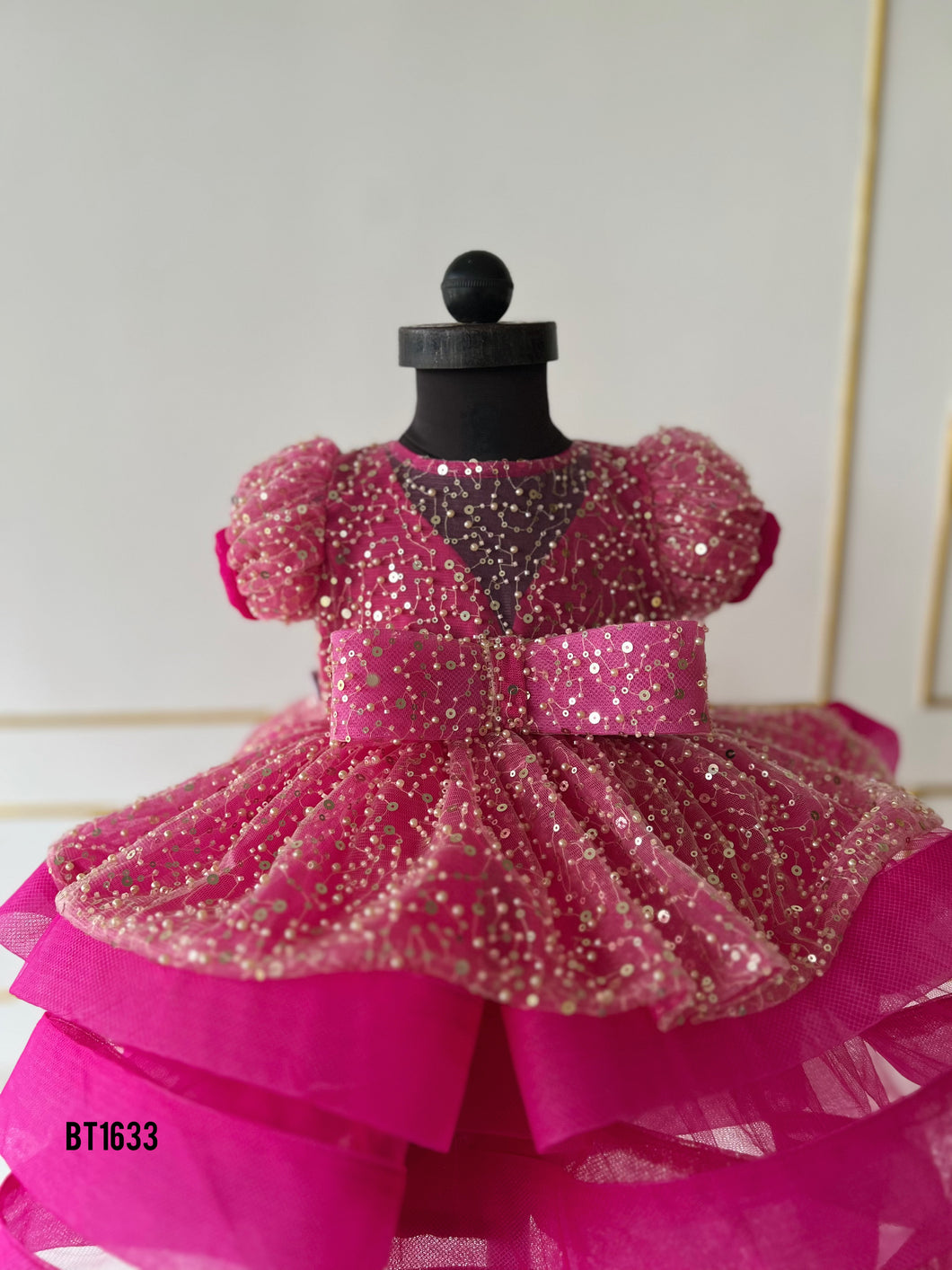 BT1633 Bling Party Wear Frock For Baby Girls