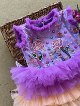 Load image into Gallery viewer, BT1623 Hand Embroidered Flower Theme Birthday Party Frock For Baby Girls
