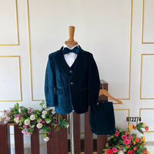 Load image into Gallery viewer, BT2274  Royal Blue Velvet Tuxedo – Dapper Look for Your Little Gentleman! 🎩💙

