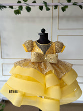 Load image into Gallery viewer, BT1648 Golden Sunrise Dress - A Glimmer of Joy for Tiny Trendsetters
