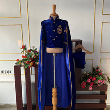 Load image into Gallery viewer, Bt2363 Royal Blue Prince Coat with Cape – Boys Birthday &amp; Wedding Outfit

