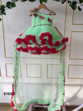 Load image into Gallery viewer, BT1626 Butterfly Theme Long Tail Birthday Party Wear Frock For Baby Girls
