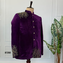 Load image into Gallery viewer, BT2565 Men’s Royal Velvet Sherwani | Groom Wear | Premium Party &amp; Wedding Outfit
