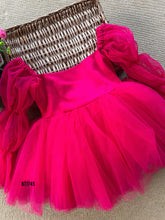 Load image into Gallery viewer, BT1745 Radiant Fuchsia Fantasy Dress - A Vivid Celebration for Your Little Star
