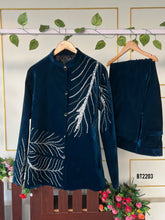 Load image into Gallery viewer, BT2203 Teal Elegance Boys Party Wear Jhodpuri A Dazzling Look for Your Little Gentleman 🌟✨

