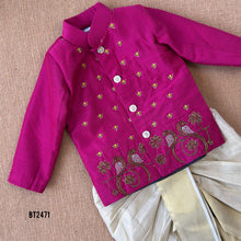 Load image into Gallery viewer, 💖 BT2471 Regal Magenta Baby Boy Jodhpuri with Dhoti Pants
