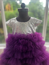 Load image into Gallery viewer, BT1630 Long Tail Sequins Birthday Party Wear Frock For Baby Girls
