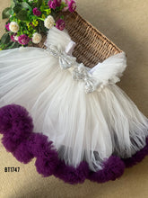 Load image into Gallery viewer, BT1747 Ethereal White &amp; Amethyst Party Dress - Whispers of Elegance
