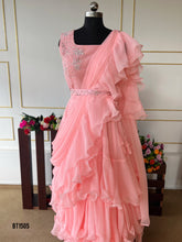 Load image into Gallery viewer, BT1505 Petal Pirouette: Blush Pink Ruffled Mommy &amp; Me Gowns
