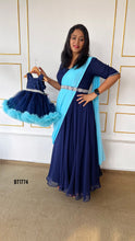 Load image into Gallery viewer, BT1774 Celestial Elegance: Royal Blue &amp; Serenity Mommy &amp; Me Gowns
