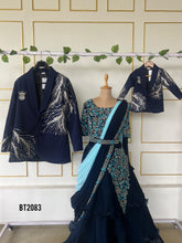 Load image into Gallery viewer, BT2083 🌊 Regal Twinning in Navy: Family Perfection for Grand Celebrations 👑
