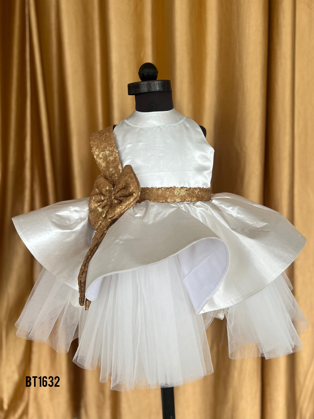 BT1632 Peplum Birthday Party Wear Frock For Baby Girls