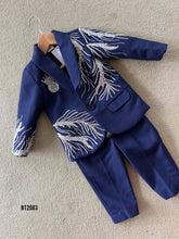 Load image into Gallery viewer, BT2083 🌌 Little Prince’s Navy Charm Party Wear Blazer For Little Boys 👑
