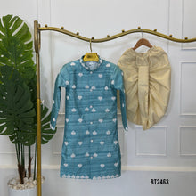Load image into Gallery viewer, 🌿 BT2463 Aqua Serenity Dad Kurta with Dhoti Pants
