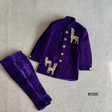 Load image into Gallery viewer, BT2325 🦌 Royal Majesty Velvet Sherwani – A Regal Look for Your Little Prince! 👑✨

