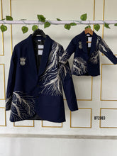 Load image into Gallery viewer, BT2083 👔 Royal Duo: Dad &amp; Son Twinning in Navy Majesty 💙
