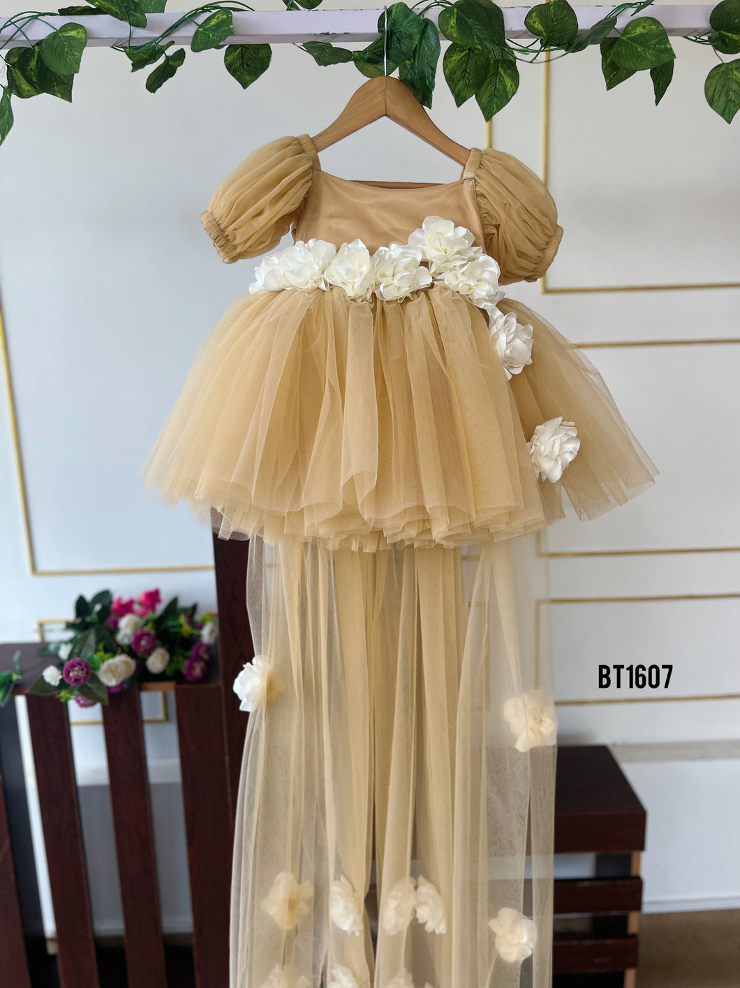BT1607 Golden Grace Floral Fantasy Dress