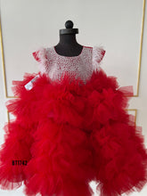 Load image into Gallery viewer, BT1742 Ruby Red Floral Fantasy Dress - A Joyful Splash of Color!
