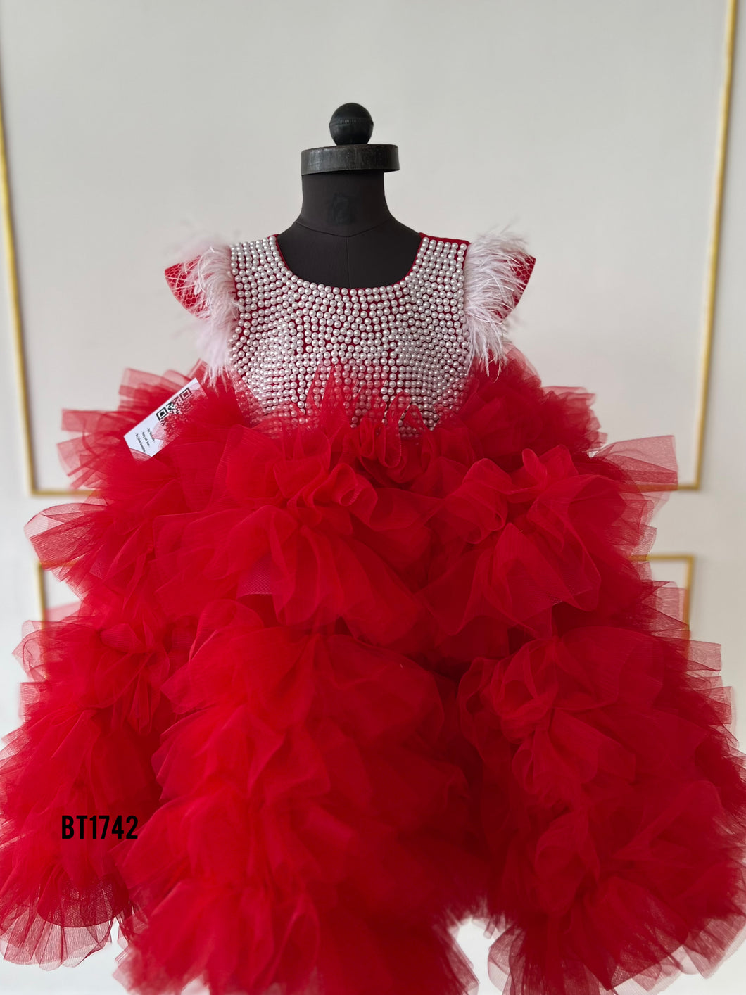 BT1742 Ruby Red Floral Fantasy Dress - A Joyful Splash of Color!