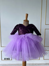 Load image into Gallery viewer, BT1955 Sparkling Purple Baby Dress – Perfect for Celebrations
