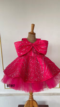 Load image into Gallery viewer, BT1917 Crimson Sparkle: Radiant Baby Party Dress
