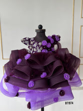 Load image into Gallery viewer, BT1974 💜 Royal Elegance: Purple Floral Fantasy Dress for Little Princesses 💜

