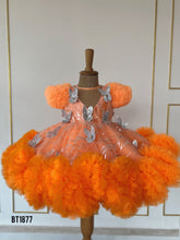 Load image into Gallery viewer, BT1877 Sunset Charm - Fluffy Orange Party Dress
