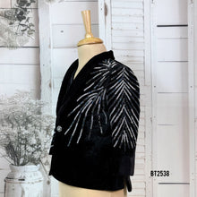 Load image into Gallery viewer, BT2538 Black Velvet Sequin Burst Party Blazer for Boys
