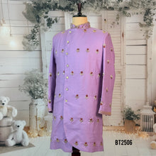 Load image into Gallery viewer, BT2506 Lavender Embroidered Dad Son Indo-Western Kurta | Custom Party Wear for Weddings &amp; Family
