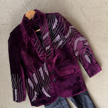 Load image into Gallery viewer, BT1924 Regal Velvet Party Wear Blazer Suit - Elegant Attire for Little Boys
